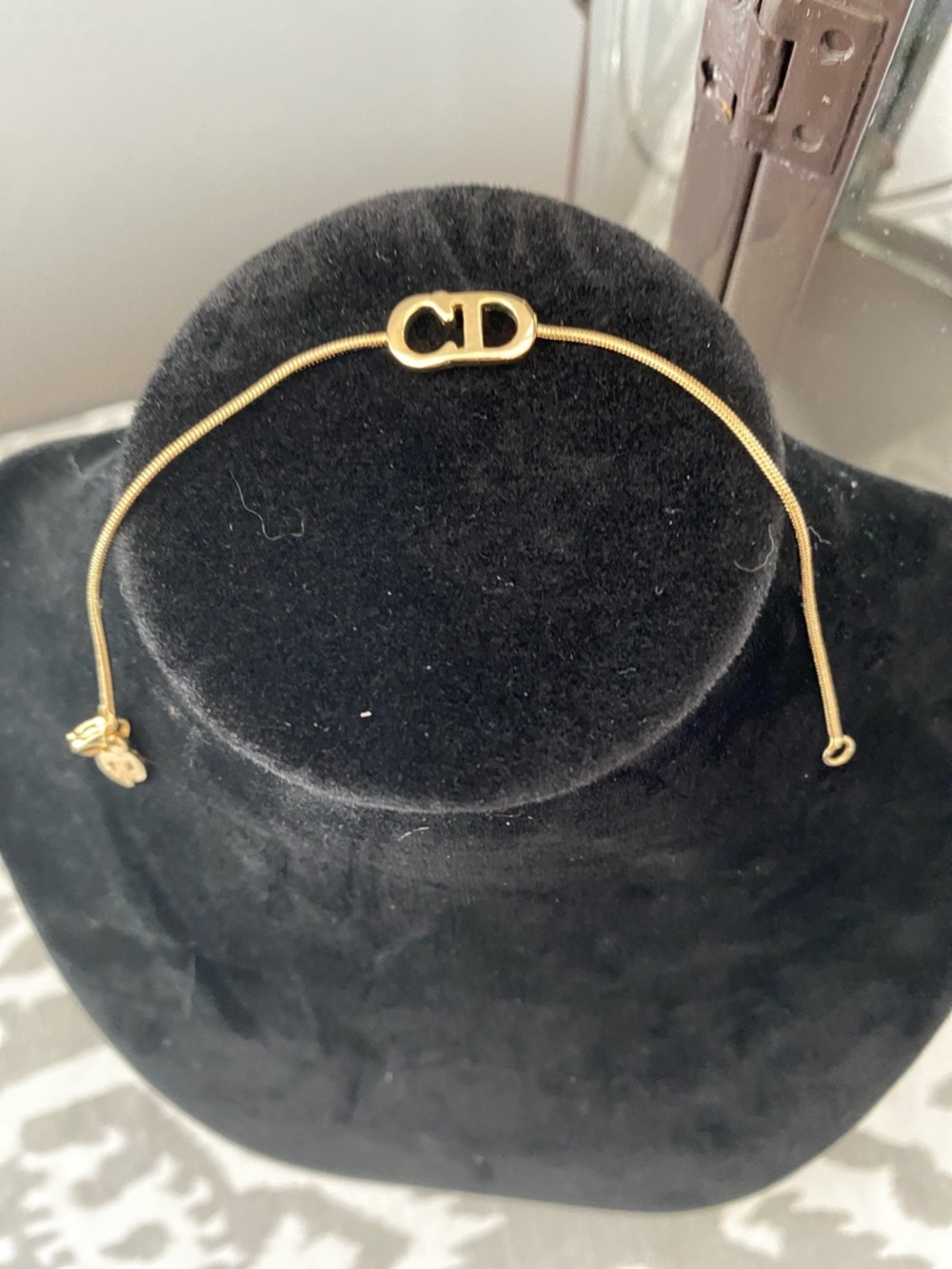 Dior Gold CD Signature 7” Chain Bracelet w/Box